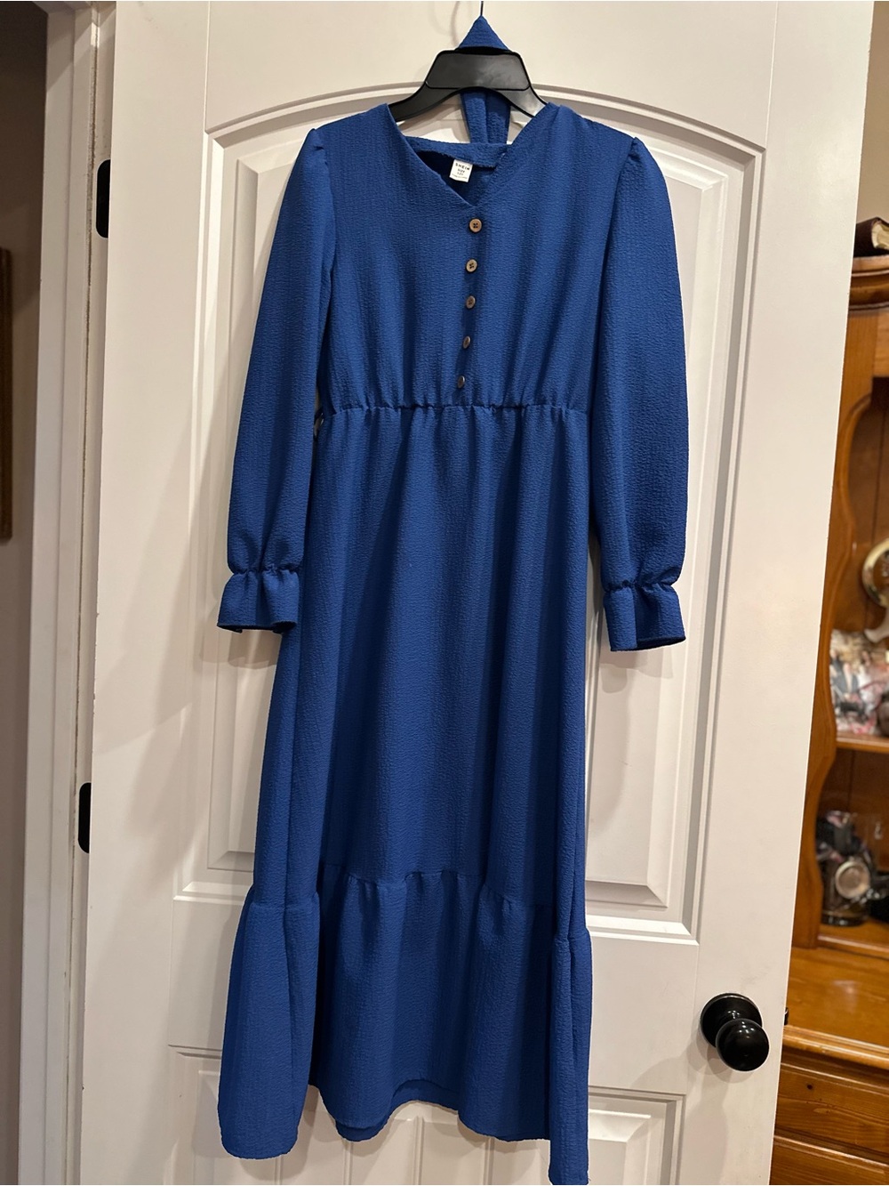 SHEIN Royal Blue Long Sleeve Midi Dress